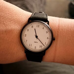 33mm Black and White 1983 M & Co. Watch - “Askew” wearable art